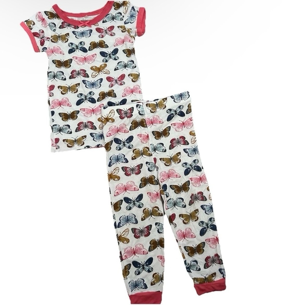 Milkberry Baby Girl 2 Piece Bamboo Pajama Set Size 12 Months Short Sleeve